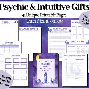 Manual de desarrollo psíquico (PDF), diario de entrenamiento de la intuición, práctica de habilidades psíquicas, guía para el tercer ojo y la conciencia energética