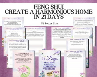 Feng Shui Workbook PDF | Create a Harmonious Home in 21 Days | Energy Clearing Guide | Bagua Map | Home Flow & Balance Printable