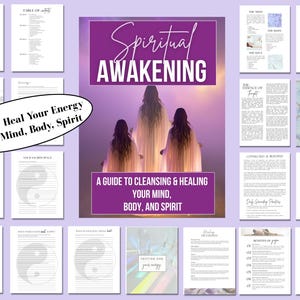 Spiritual Awakening Journal & Workbook | Energy Cleansing, Healing, Mind Body Spirit, Meditation, Self-Care, Printable PDF