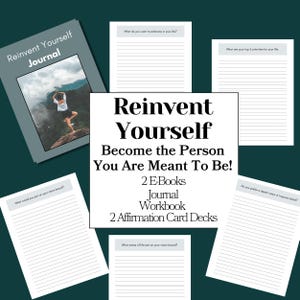 Self Improvement Bundle PDF | Personal Growth Workbook Journal | Mindset Reset Printable | Goal Setting & Affirmation Cards image 2