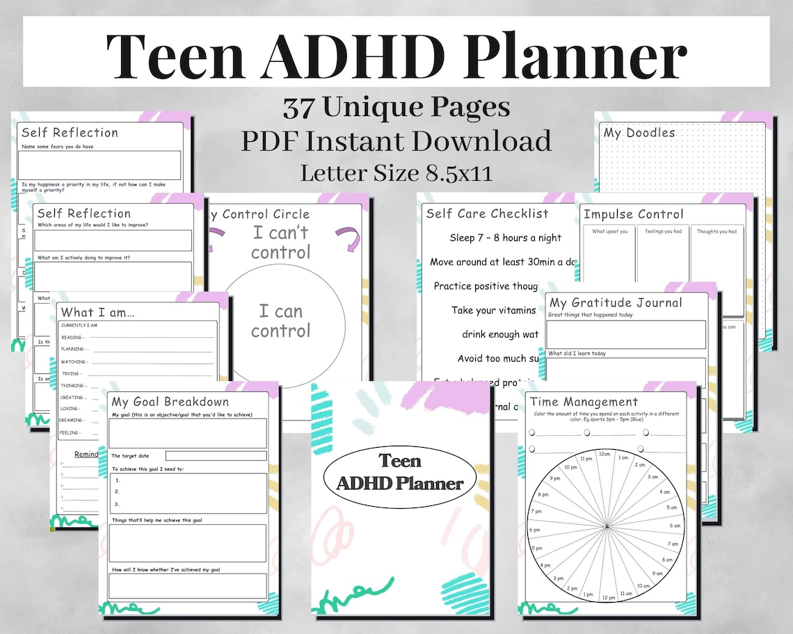 ADHD Planner, Adhd Daily Planner, Teens Planner, Adhd Printable, Adhd ...