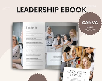Editable Leadership Workbook Template | Canva Ebook Template | Digital Guide for Coaches, Mentors & Brands