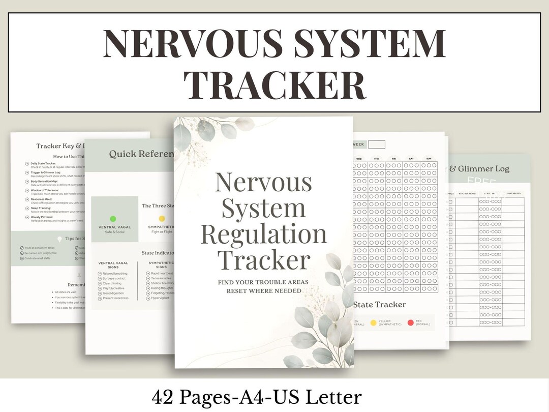 Nervous System Regulation Tracker | Polyvagal Tracker Workbook ...