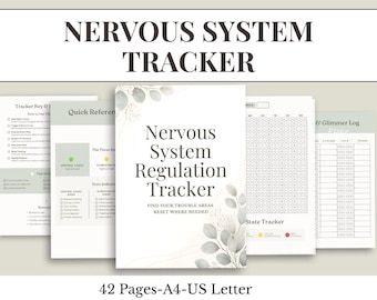 Nervous System Regulation Tracker | Polyvagal Tracker Workbook | Anxiety & Stress Reset Planner | Tolerance Log | Trauma Healing Tool