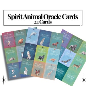 Cartas de Oráculo de Espírito Animal, Baralho de Oráculo, Baralho de Cartas de Oráculo, Cartas de Anjo, Espírito Animal, Baralho de Cartas para Imprimir
