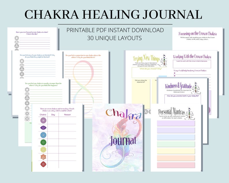 Chakra Healing Journal Heal Your Seven Chakras Chakra Etsy