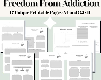 依存症回復ジャーナル｜回復ワークブック＆振り返りのヒント｜禁酒サポート、癒しの自己反省｜禁酒のための印刷物