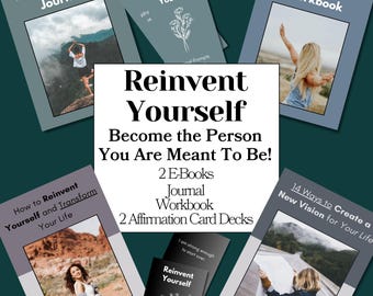 Self Improvement Bundle PDF | Personal Growth Workbook Journal | Mindset Reset Printable | Goal Setting & Affirmation Cards