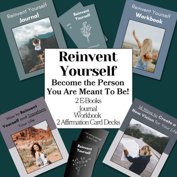Self Improvement Bundle PDF | Personal Growth Workbook Journal | Mindset Reset Printable | Goal Setting & Affirmation Cards