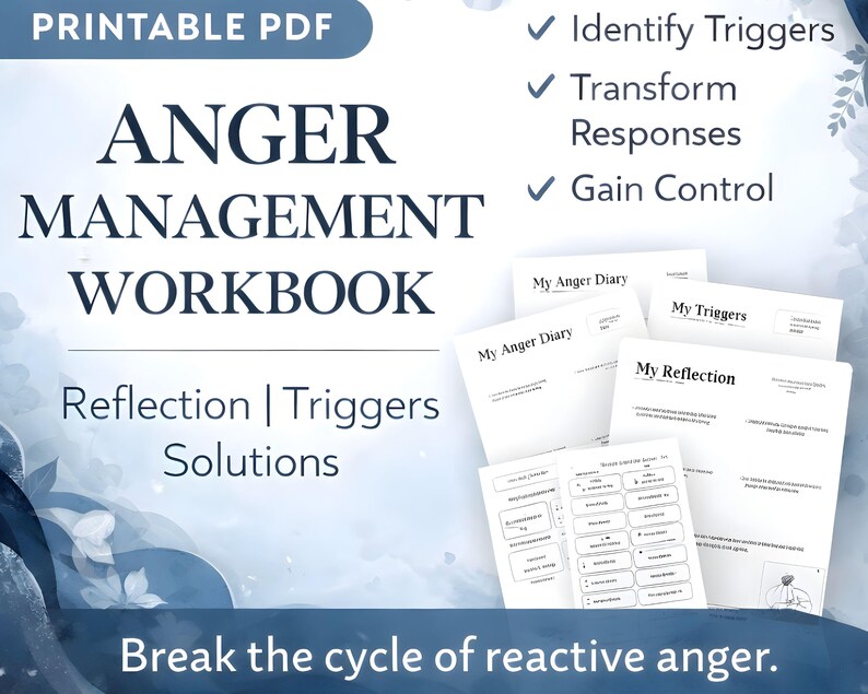 Anger Management Workbook Printable PDF | Self Reflection Journal ...