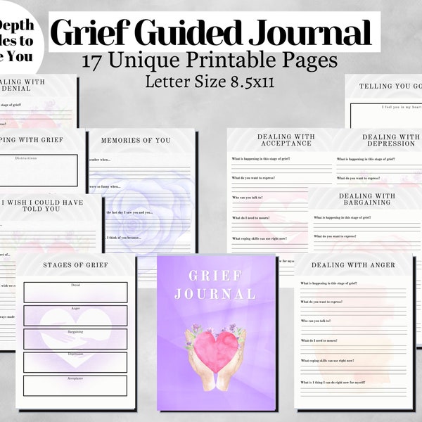 Grief Journal, Grief Care Package, Loss of a Loved One, Therapy Journal, Loss of a Child, Loss of Spouse, Loss of a Pet, Emotional Healing