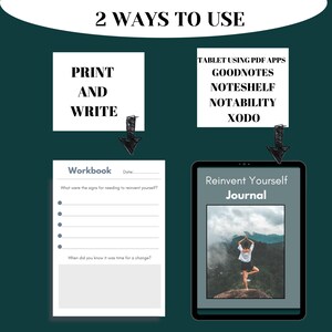 Self Improvement Bundle PDF | Personal Growth Workbook Journal | Mindset Reset Printable | Goal Setting & Affirmation Cards image 5