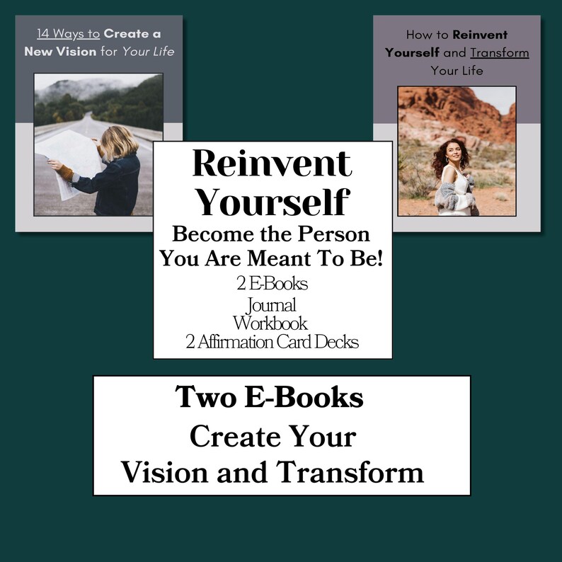 Self Improvement Bundle PDF | Personal Growth Workbook Journal | Mindset Reset Printable | Goal Setting & Affirmation Cards image 4