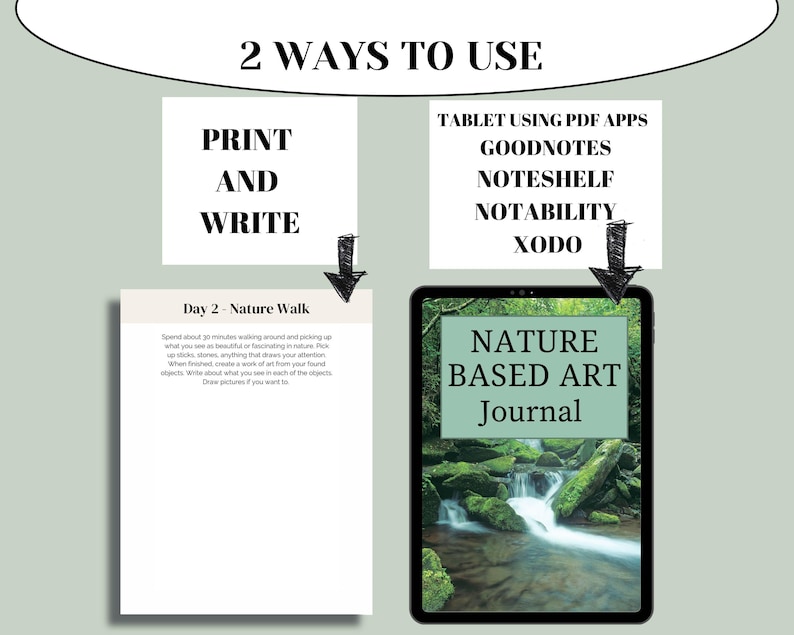Nature Based Art Journal for Adults | Printable Mindfulness Journal ...