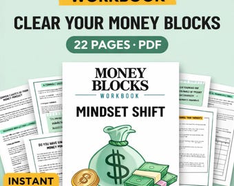 Clear Your Money Blocks Workbook PDF, Money Mindset Journal, Abundance Workbook, Financial Healing, Scarcity Beliefs, Mindset Shift