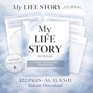Autodescubrimiento a través de tu diario de vida, libro de memorias guiadas, sugerencias de reflexión para mujeres, trabajo de sombra y guía de crecimiento personal en PDF