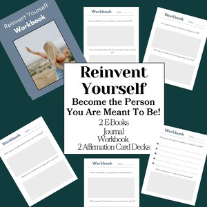 Self Improvement Bundle PDF | Personal Growth Workbook Journal | Mindset Reset Printable | Goal Setting & Affirmation Cards image 3