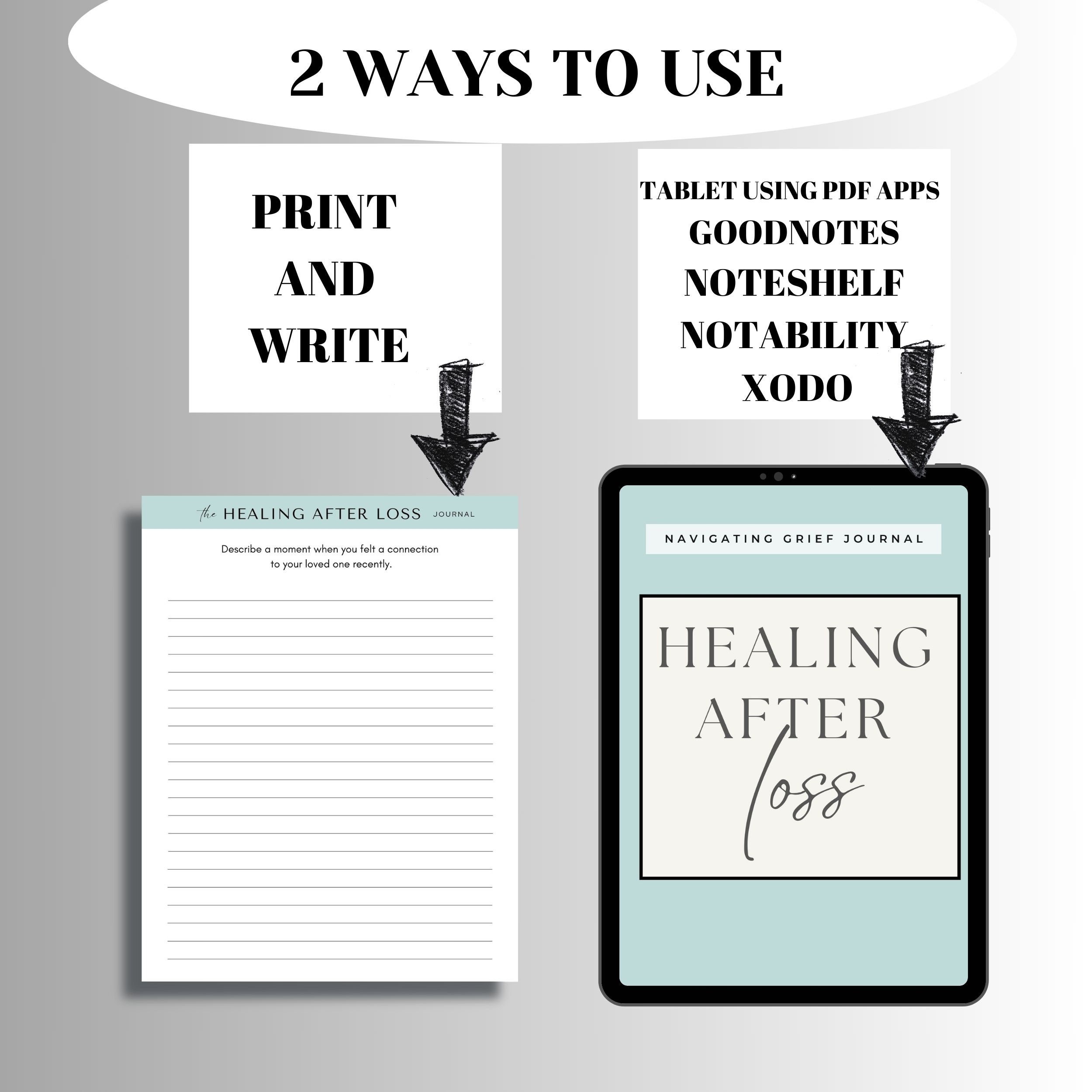 Grief Journal Printable | Healing After Loss Workbook | Bereavement ...