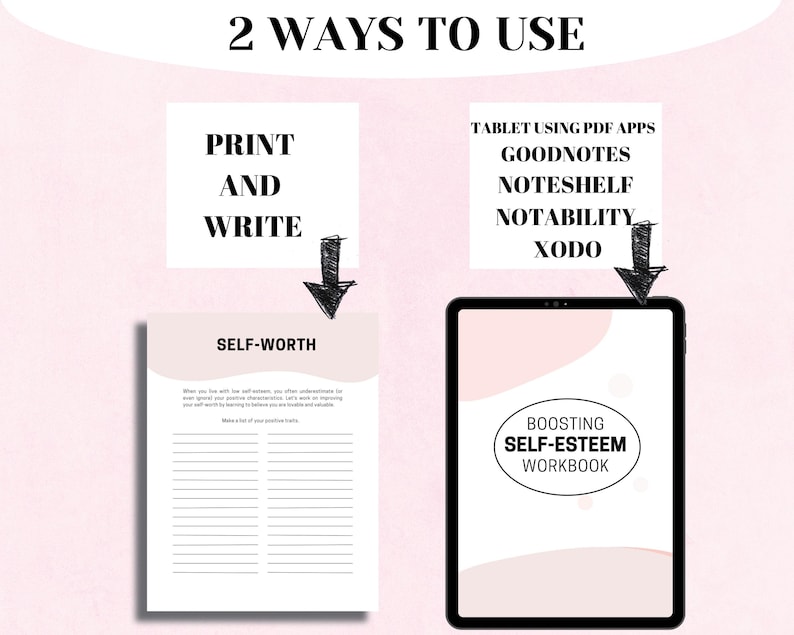 Self Esteem Workbook | Confidence Building Journal | Guided Self Worth ...