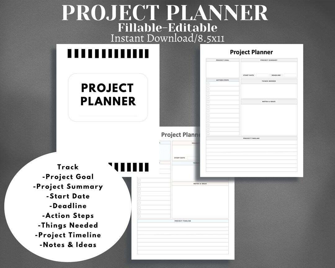 Project Planner, Project Printable, Productivity Planner, Project ...