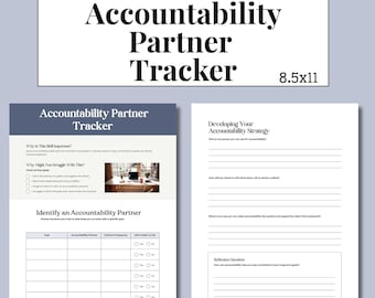 Accountability Partner Tracker | Goal Planner | ADHD Productivity Worksheet | Habit Tracker | Printable PDF | Executive Function Workbook