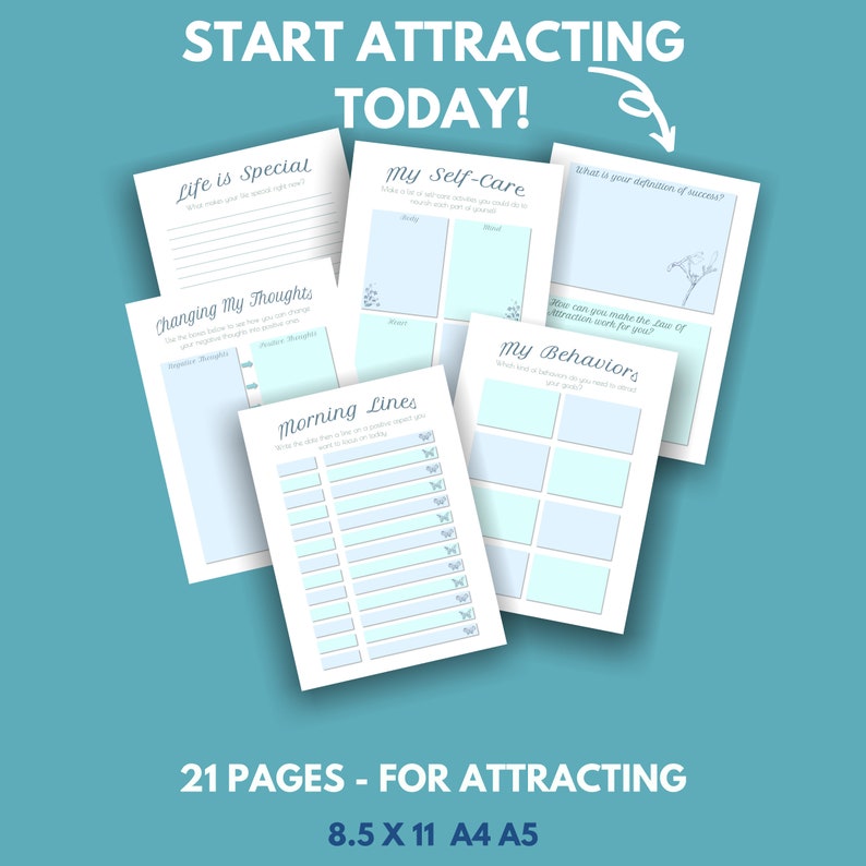Law of Attraction Guided Planner and Journal PDF Instant ...