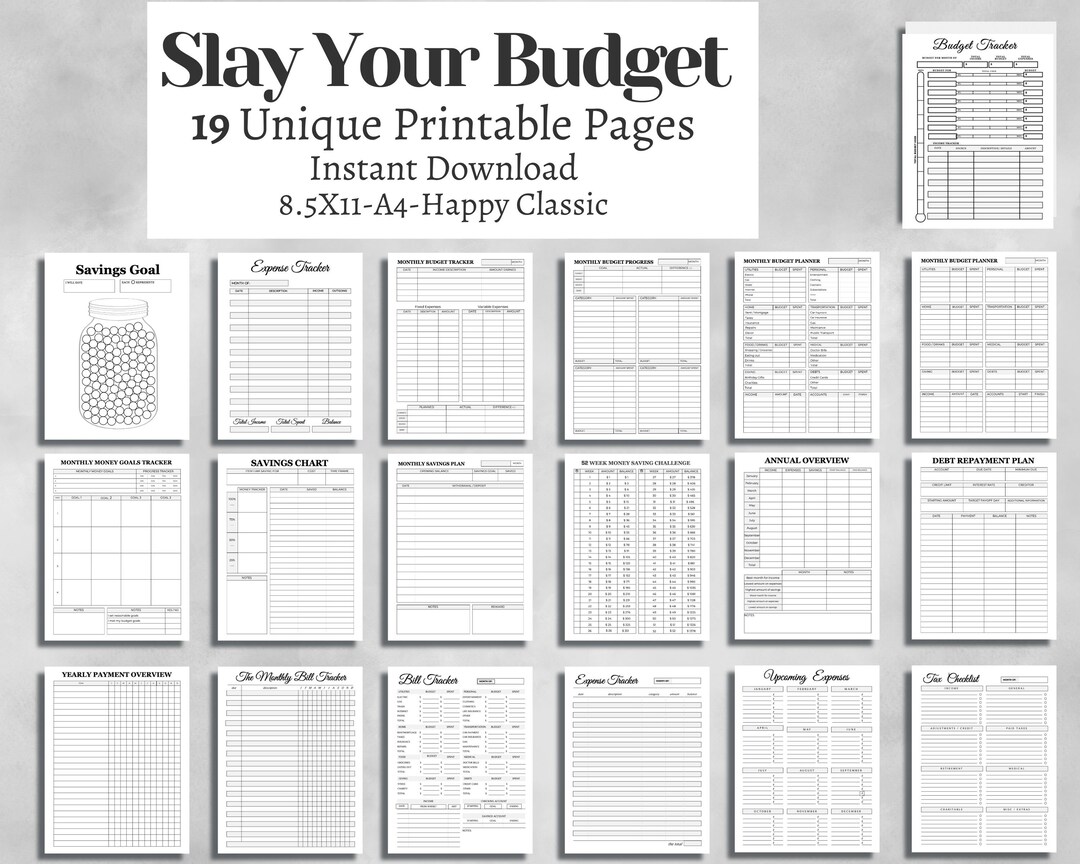Budget Printable Binder Budget Spreadsheets Monthly Budget Tracker Book ...