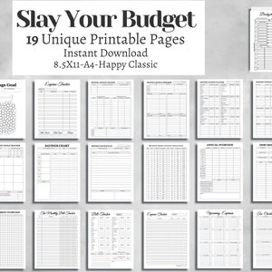 Budget Printable Binder Budget Spreadsheets Monthly Budget Tracker Book Budget Printable Planner Template 19 Page  Instant Download