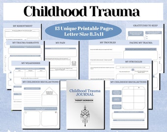 Trauma Therapy, Childhood Trauma, Therapy Journal, Childhood Memories, Self Love Journal, Wellness Journal, Self Care Journal, Printable