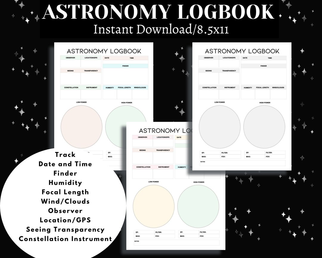 Astronomy Journal Astronomer Tracker Star Gazing Study