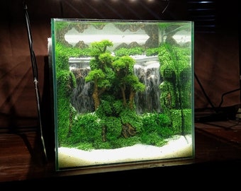 Aquarium waterfall kit aquascape ornament sand fall kit underwater fish tank diy, iwagumi decor