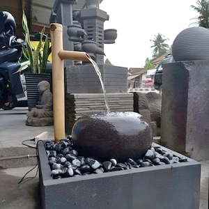 Water Fountain kit, Bamboo Fountain Japanese Style Backyard Pond Outdoor, Rocking Pump Water Wheel ,shishi odoshi handmade