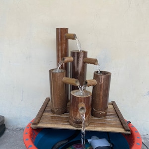 Japanese Bamboo Fountain Kit handmade, Backyard Pond Kit Outdoor, Rocking Pump Water Wheel Fountain,water features for patio,shishi odoshi