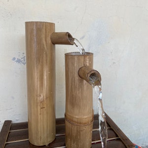Bamboo Fountain Japanese handmade, Backyard Pond Kit Outdoor, Rocking Pump Water Wheel Fountain,water features for patio,shishi odoshi