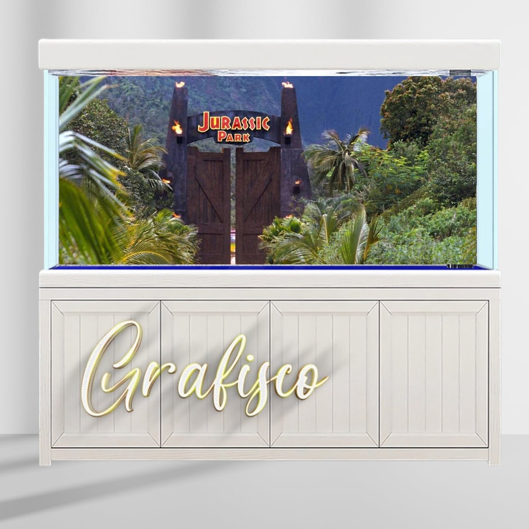 Jurassic Park Fish Tank Background Terrarium, Reptile Vivarium