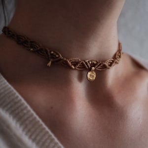 Makramee Choker Soare Halskette Halsband Boho Schmuck Bild 1