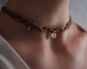 Macrame choker deals necklace