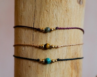 Armband • Pura • Makramee * Vergoldete Perlen * Boho * Schmuck