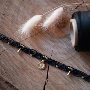 Makramee Choker Soare Halskette Halsband Boho Schmuck 15 Black