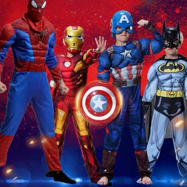 Kid Children Play Costumes Superman Iron Man Thor Black Panther