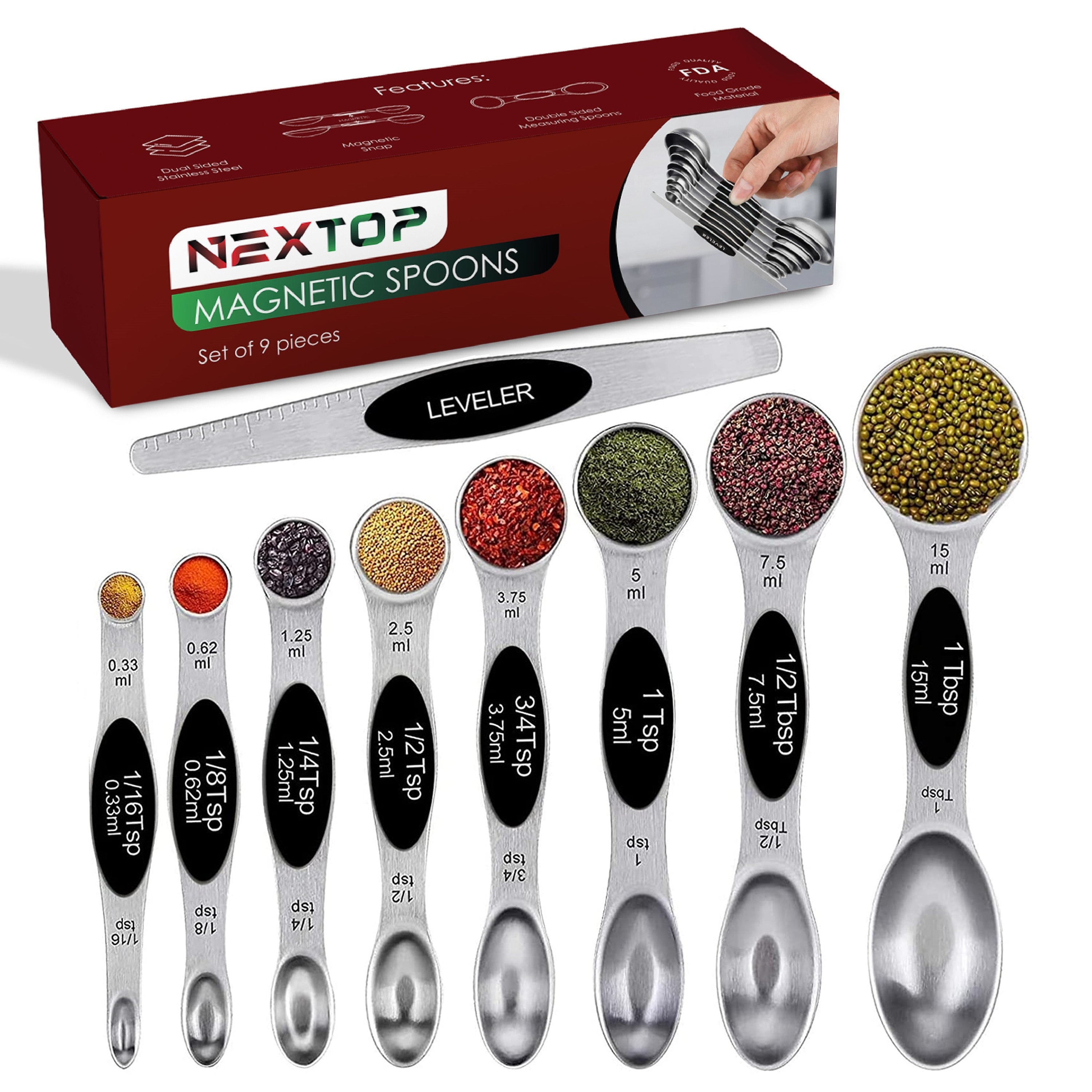 1/2 Teaspoon(1/2 Tsp |2.5 mL | 2.5 cc) Single Measuring Spoon, Stainless  Steel Individual Measuring Spoons, Long Handle Measuring Spoons Only