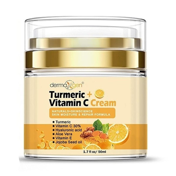 30% Vitamin C With Turmeric Glow Boosting Moisturizing, Skin Repairing & Hydrating Cream for Face, Neck, Decollete - Anti-Aging Facial Cream