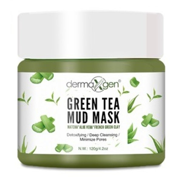 Green Tea Mud Mask - Matcha Powder, Aloe Vera, Kaolin and Bentonite Clay for Hydrating / Detoxifying / Deep Cleansing / Minimize Pores
