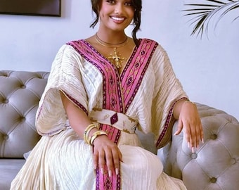 SIMPLE Yet Elegant habesha Ethiopian cotton dress