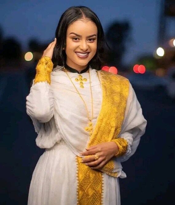 Buy GOLDEN HABESHA DRESS Online in India Etsy