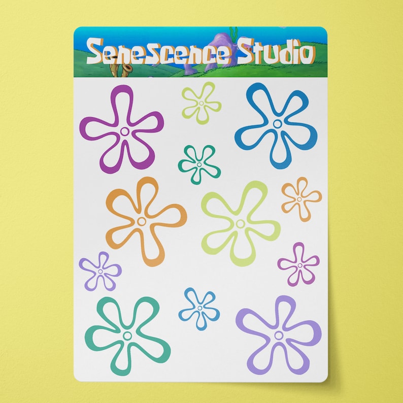 spongebob flower sticker sheet spongebob squarepants