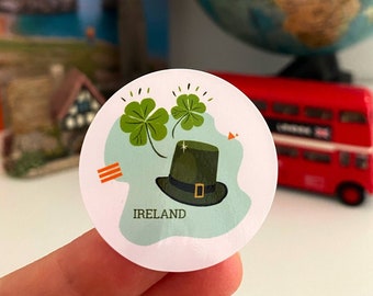 6 Ireland Travel Stickers | Dublin Gift | Irish Souvenir | Wanderlust Sticker Sheet | Scrapbook Decals