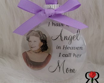 Memorial Photo Christmas Ornament • Floating Picture Keepsake • In Loving Memory Holiday Gift • Tribute Ornament for an Angel in Heaven RIP