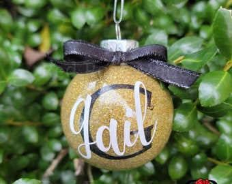 Keepsake Name Ornament, Christmas Gifts, Christmas Monogram Ornament, Glitter Ball Initial Ornament, Personalized Glitter Christmas Ornament