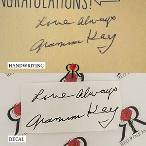 Heat Transfer handgeschriebener Aufkleber, HTV, Handschrift Unterschrift Aufkleber, Name Aufkleber, Benutzerdefinierte Handschrift Aufbügeln Aufkleber, Geschenkideen, Aufbügeln Aufkleber